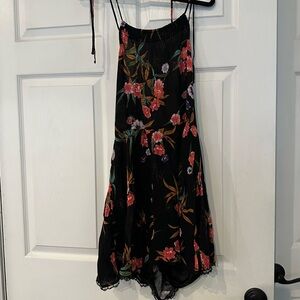 Floral Black Romper